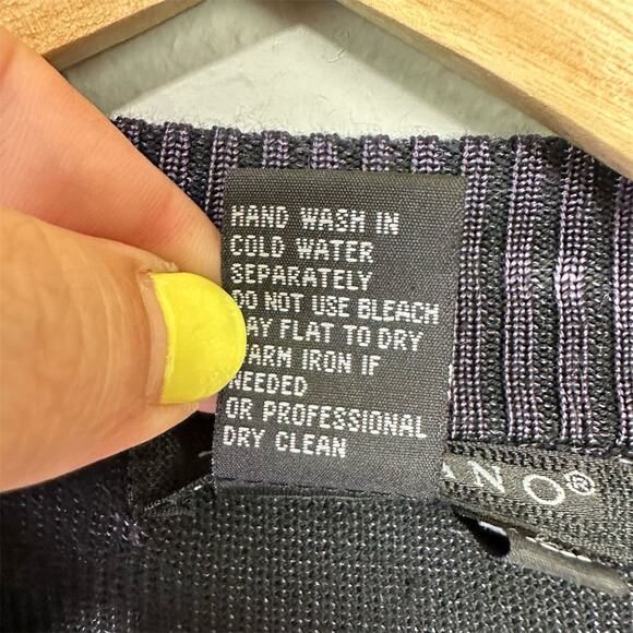 Vtg‎ 90s Tulliano Metallic Purple Ribbed Knit Pullover Sweater Size XL Crew Neck - Picture 8 of 9